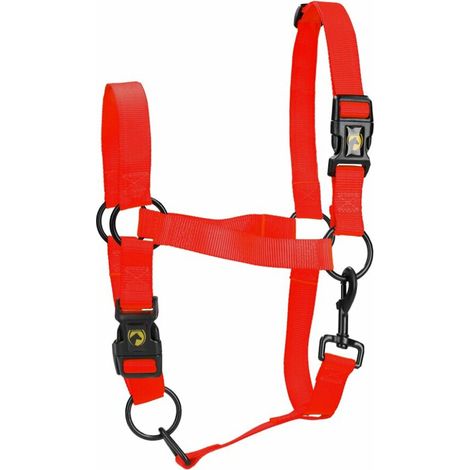 Pferdehalfter excellent essential halter Nylon verstellbar rot
