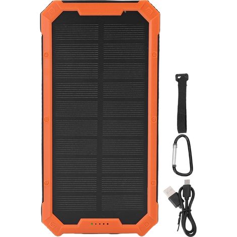 Ortviai Banque d’Alimentation Solaire Portable 36800 mAh avec 34 LED et Charge Sans Fil pour Camping et Urgences (1/5)