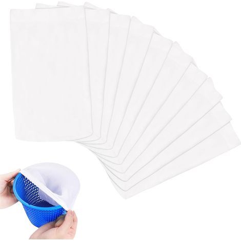 Lot de 10 chaussettes filtrantes réutilisables en nylon élastique pour écumoire, piégeant le pollen, les feuilles et les cheveux. (1/5)