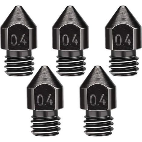 5PCS Buses d'extrudeuse 0.4mm/1.75mm, buses d'imprimante 3D résistantes aux hautes températures pour MK8