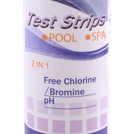 Bandes de test de la qualité de l'eau des piscines : valeur du pH, acidité/alcalinité, dureté totale, chlore et plus encore (bandelettes de test 2 en 1). (1/5)