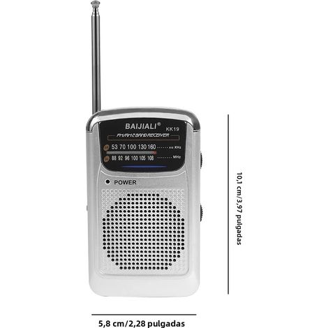 Mini Radio Portátil FM Digital Con Antena Y Pantalla LCD Para Interiores Y Exteriores Radio De Emergencia Con Batería Recargable (1/5)