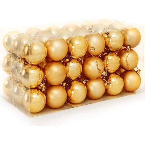TrAdE Shop Traesio - Confezione 54 Palline Di Natale Colore Oro Gold 6 Cm Addobbo Natalizio - (1/3)