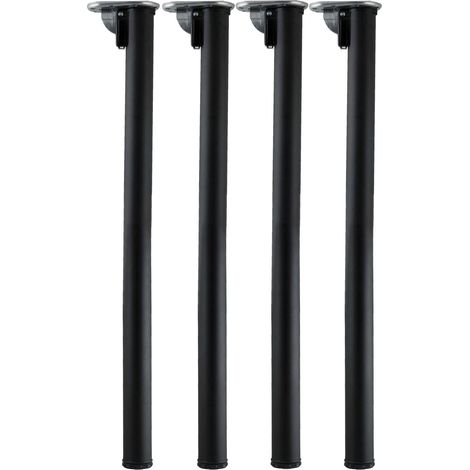 camar Tischbein Click klappbar, Tischbein höhenverstellbar, Länge 705-735mm, rund, Stahl schwarz geperlt 4 Stück