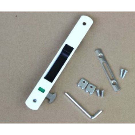 Porte Coulissante Fenêtre Crochet Serrure Serrure de Porte Coulissante (Blanc)-Crezuo