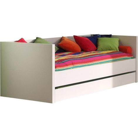 Lit Banquette Enfant "Lara" 90x200cm Blanc (1/2)