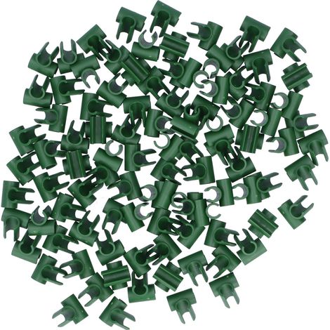 Lot de 100 pinces de jardinage en plastique à fixation croisée, pour plantes et jardin.