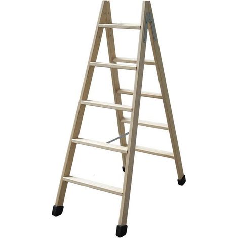 ESCALERA MADERA DOBLE 5 PELDAÑOS 1,25 M (1/4)