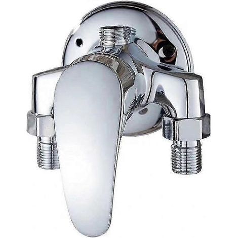 Robinet mitigeur de douche mural en laiton avec poignée unique. robinet d'eau chaude et froide chromé pour salle de bains. (1/5)