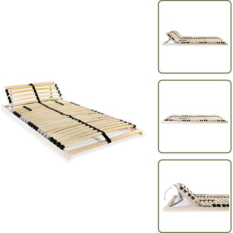 Sommier à lattes sans matelas avec 28 lattes 7 zones 80x200 cm - Sommier À Lattes - Sommier Bois - Lit Double - Cadre Lit - Literie
