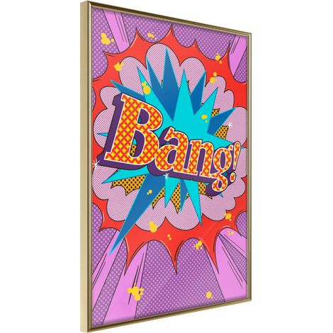 Affiche Murale Encadrée "Bang" 40 x 60 cm Or (1/2)