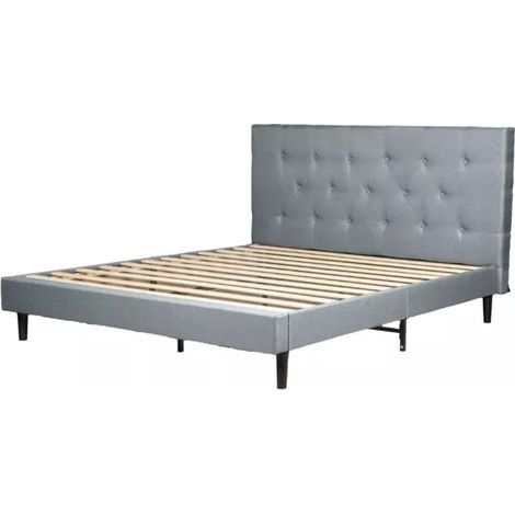 letto matrimoniale bellahome "parigi" grigio chiaro 160x200x102 cm (1/4)