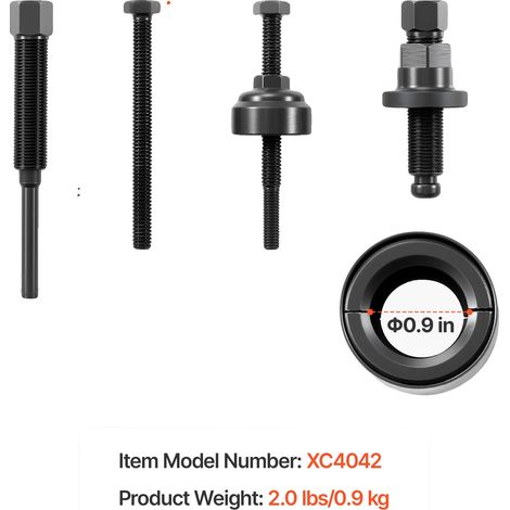 Kit de herramientas para polea de bomba de dirección asistida, construcción de acero duradero, juego de 7 piezas, extractor (1/2)