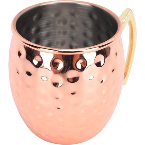 Moscoo-Becher, Edelstahl, gehämmert, leicht zu reinigen, Espressobecher für Cocktails, Wasser und Kaltgetränke, 350 ml (1/5)