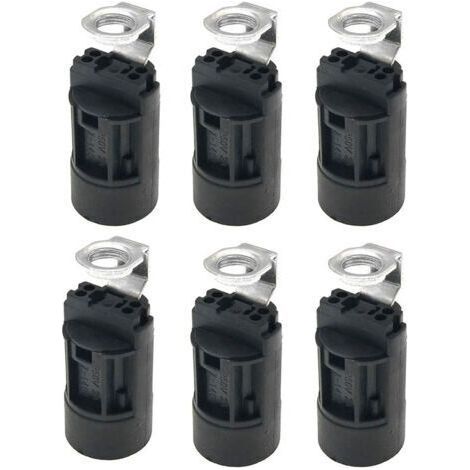 Set of 6 E14 plastic socket holders – High temperature – For lamp making and restoration – 250V 2A (1/4)