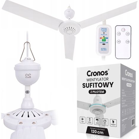 Ventilateur de plafond Cronos FC11-90 90 cm Blanc + Télécommande (1/5)