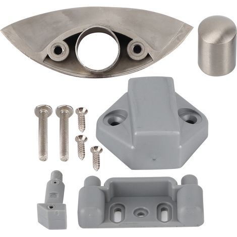 Verrouillage par bouton-poussoir pour porte de placard ou de bateau/camping-car, 12-25 mm, en bois, finition argent brossé (1/5)