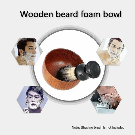 Bol en bois pour mousse à barbe, bol en bois pour savon à raser, pot à crème à raser, gobelet de nettoyage (1/5)