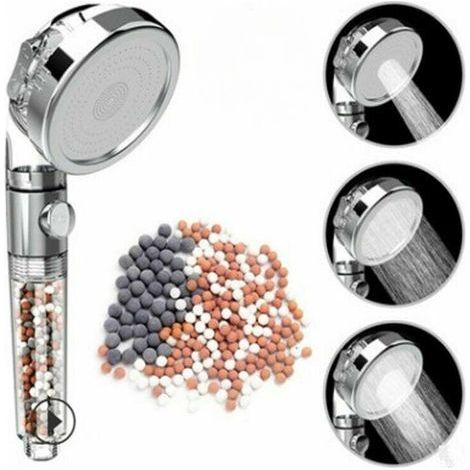 Hochdruck-Filterduschkopf, wassersparende Handbrause, 3 Modi, Hochdruck-Wasserspar-Handbrausefilter. (1/5)