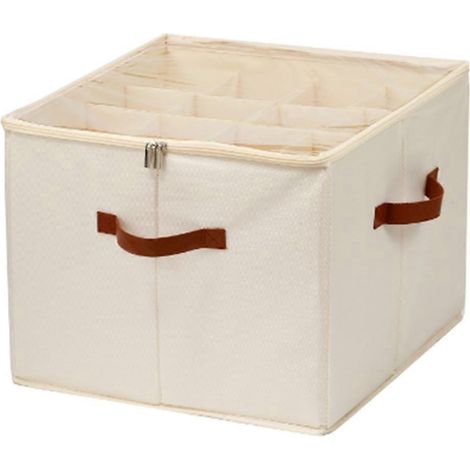 Organisateur de rangement pour chaussures, boîte à chaussures beige, pour placard (1/5)