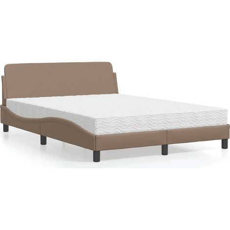 Bett mit Matratze "Dover" Cappuccino-Braun 140x200 cm Kunstleder