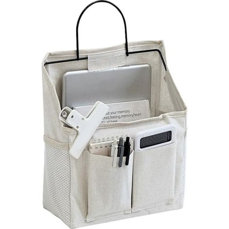 Sac de Rangement Suspendu,Vide Poche Mural,Organisateur Mural Tissu,Poche de Lit A Suspendre,Panier de Lit Chevet Suspendu,Sac de Chevet,Organisateur Porte Pliable pour Cuisine, Chambre (1/5)
