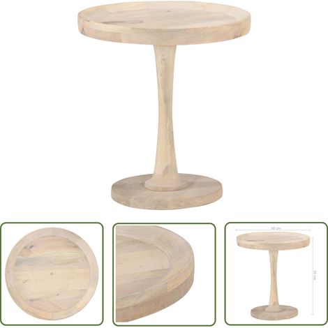 Meuble vintage - vidaXL Table d'appoint Ø50x55 cm Bois de manguier massif - Bois massif (1/5)