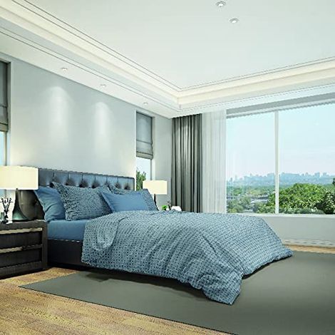 Ensemble d'enveloppes de Couette - Géométrique, Double - avec Housse de Couette, Taie d'oreiller - pour Le Lit - Bleu, Gris en Coton, 250 X 200cm (1/3)