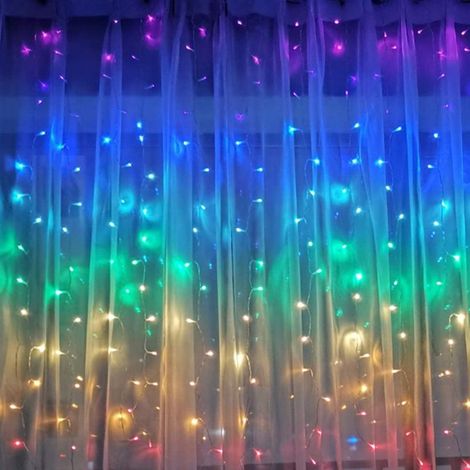 Silamp – Guirlande lumineuse d'extérieur connectée 3M multicolore – 180 LED – IP44 pour usage extérieur – Contrôle WiFi via application
