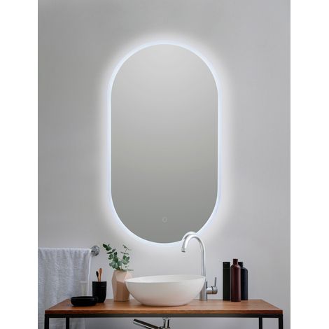 BATHSTAGE 68295 Espejo LED Retroiluminado Ovalado 50x90 cm canto Arenado - ref: BS-68295 (1/2)