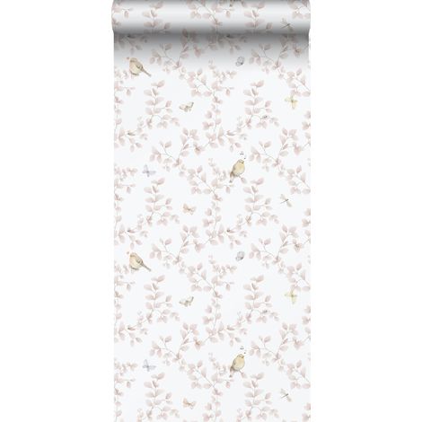 papier peint fleurs et oiseaux rose clair et blanc - Sanders & Sanders (1/4)