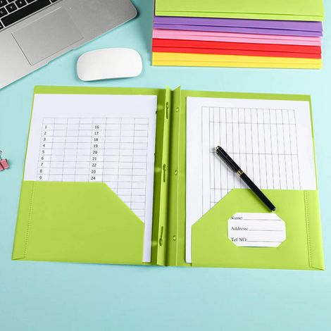 Bolsa de plástico con doble bolsillo para documentos, organizador de documentos duradero tamaño A4/Carta, adecuado para documentos médicos y legales, color verde, 1 unidad por paquete. (1/3)