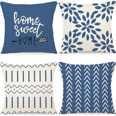 Housse de coussin 50x50 cm, housse de coussin décorative moderne en lin pour canapé, lit ou voiture. (1/5)