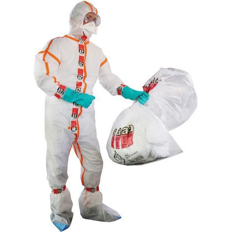 Kit d’intervention amiante à usage court – Combinaison Basiclean® Plus en non-tissé – Gants nitrile étanches – Masque FFP3 à valve – Segetex Eif (1/2)