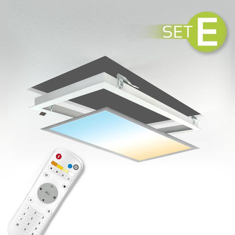 CCT LED Panel 60x30cm Einbauset 24W 3000-6000K inkl. Fernbedienung und Einbaurahmen (1/5)