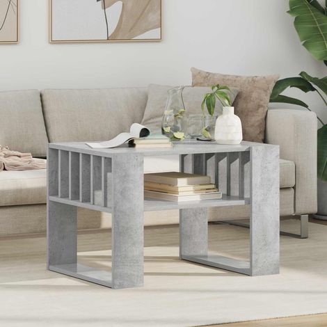 vidaXL Tavolino da salotto Grigio cemento 66 x 49,5 x 45 cm