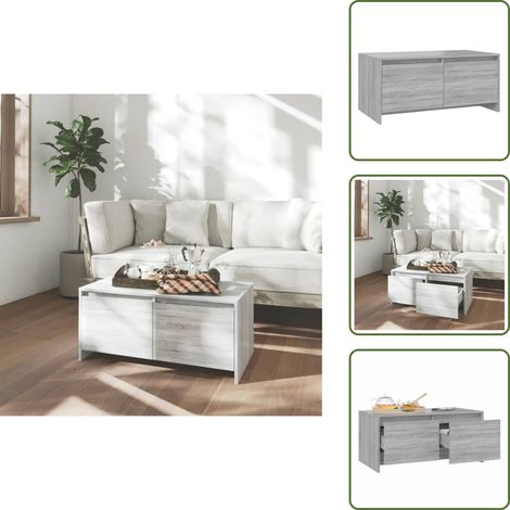 Table basse sonoma gris 90x50x41,5 cm bois d'ingénierie - Table Basse - Meuble Salon - Table D'appoint - Table En Bois - Design Moderne (1/5)