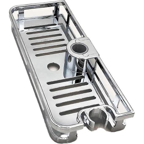 Organisateur multifonctionnel pour salle de bain avec barre de levage amovible et support sans perçage, porte-savon et receveur de douche (1/4)