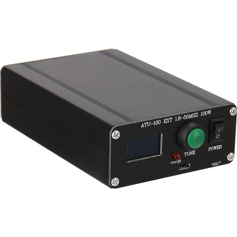 Ej.Life XJCX ATU-100 1.8-50MHz Automatischer Antennen Tuner, Winzig 100W Offene Quelle Automatischer Kurzwellen Antennen Tuner, 0,96 Zoll OLED Aluminium Legierung Tester mit Metallgehäuse Montiert (1/5)