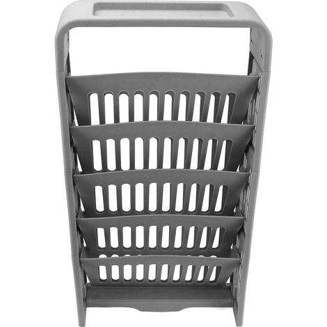Lot à 5 étagères, grande capacité, compact, robuste, bibliothèque de rangement avec boîte à papeterie, pour classe et maison, gris (1/5)
