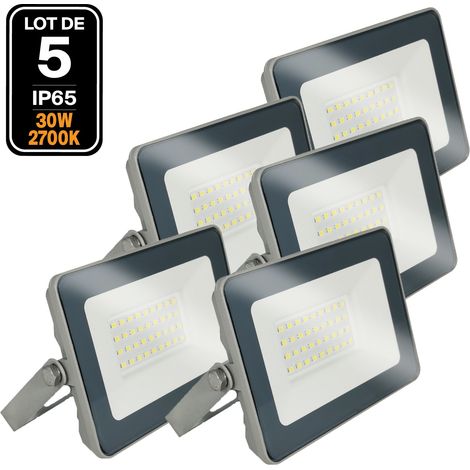 5 Projecteurs LED 30W ProLine Blanc chaud 3000K Haute Luminosité (1/5)