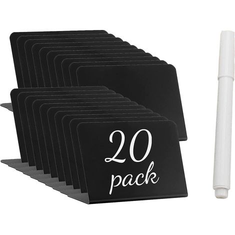 20 Mini Panneaux De Tableau Noir (avec Un Stylo), Petits Panneaux Noirs De 4 X 3 Pouces Mini Tableau Noir Pour Gteau Tiquette De Prix Alimentaire (1/5)