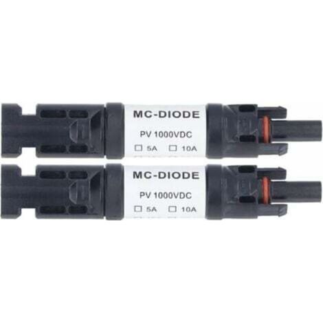 Pair Lot de 2 Pièces de Connecteur PV Solaire 1000 V Diode Anti-retour Intégrée IP68 étanche pour Connexion Panneau Solaire(10A) (1/5)