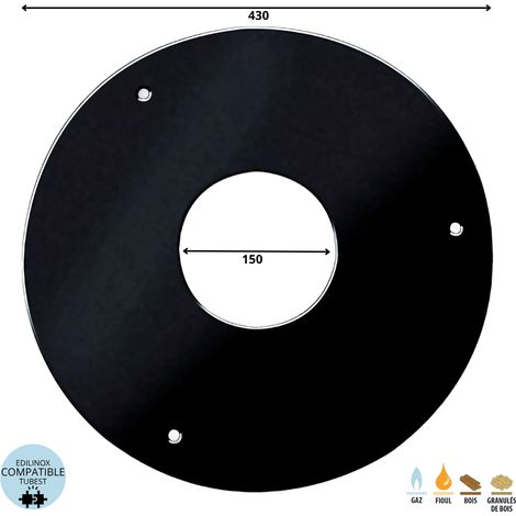 Rosace d'élément de finition conduit double paroi isolé Edilinox - Diamètre 100 mm