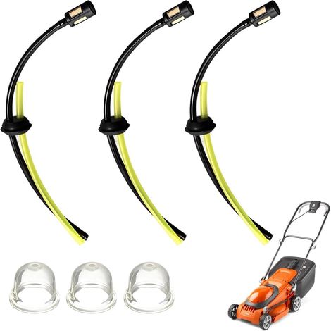 Kit de 6 - Filtre à carburant - Poire d'amorçage - Compatible moteur 2 et 4 temps - Pour débroussailleuse et tondeuse - Noir et jaune - 3 mm x 5,5 mm (1/5)
