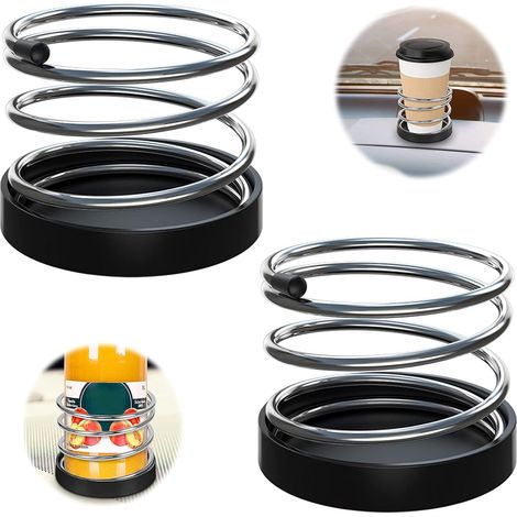 Porte-Canettes Universel Pour Voiture 2 pièces Porte-Gobelet à Universel Café Pour Voiture Porte-Gobelet Ressort De Voiture porte-gobelet d'eau voiture métal Porte-Boissons Universel Pour Voiture Noir