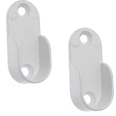 Support d'extrémité pour tube ovale de penderie, 30x15 mm, blanc, 2 pièces
