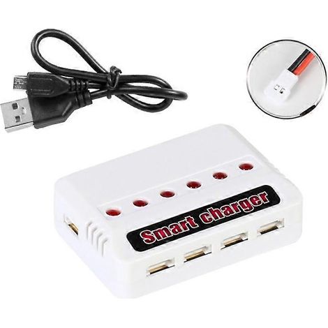 Chargeurs d'équilibrage 6 en 1 pour batteries Li-po 3,7 V avec connecteurs XH2.54/XH4.0/JST pour drones (1/5)