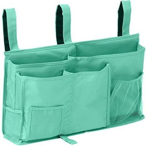 1 Bunk Bed Storage Bag(Light Green), Hanging Bed Storage Bag, 8 Pockets, for College Dorm Bed, Hospital Bed, Baby Crib Bars, 600D Cloth (1/5)