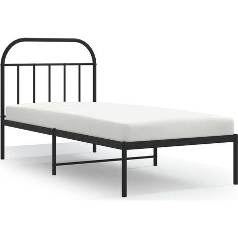 Maison Exclusive - Bettgestell mit Kopfteil Metall Schwarz 80x200